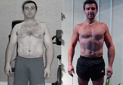 Michael before and after training at Victors Gym