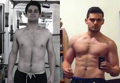 Peter before and after training at Victors Gym